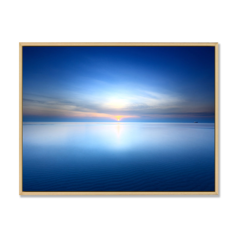 «Panoramic Cloud and Sky At Sunset III», reproduction sur toile, H 24 po x l 36 po x P 1 po, Cadre flottant brun