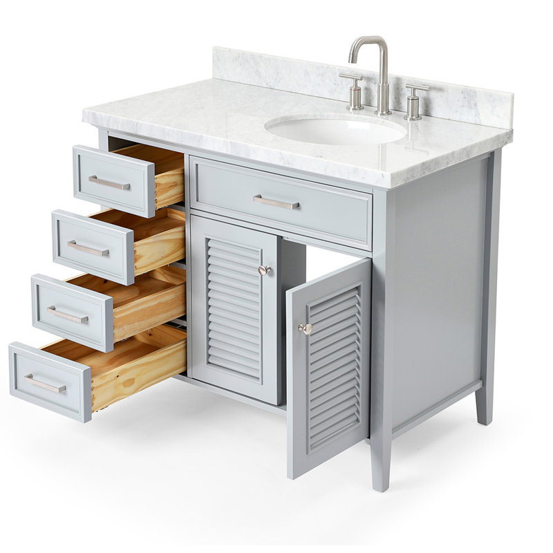 Kensington 43'' W Single Vanity, Gray, Right