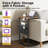 27“ C shaped Side Table with Charging Port, Small End Table with LED Light & Storage Bag,Nightstand for Living Room