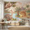 Papier peint dinosaure paysage volcanique