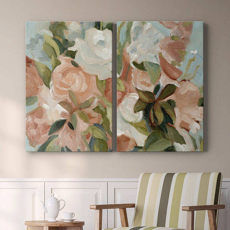 Bouquet Scatter III-Premium Gallery Wrapped Canvas -Ready to Hang, 27" H x 36" W