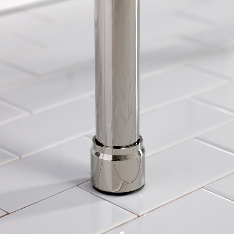 Kingston Brass Dreyfuss 37-Inch Ceramic Console Sink with Stainless Steel Legs (8-Inch, 3-Hole), White/Polished Nickel