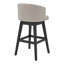 Micky Swivel Counter or Bar Height Bar Stool with Footrest in Fabric and Espresso Wood-1132880054-1140753287