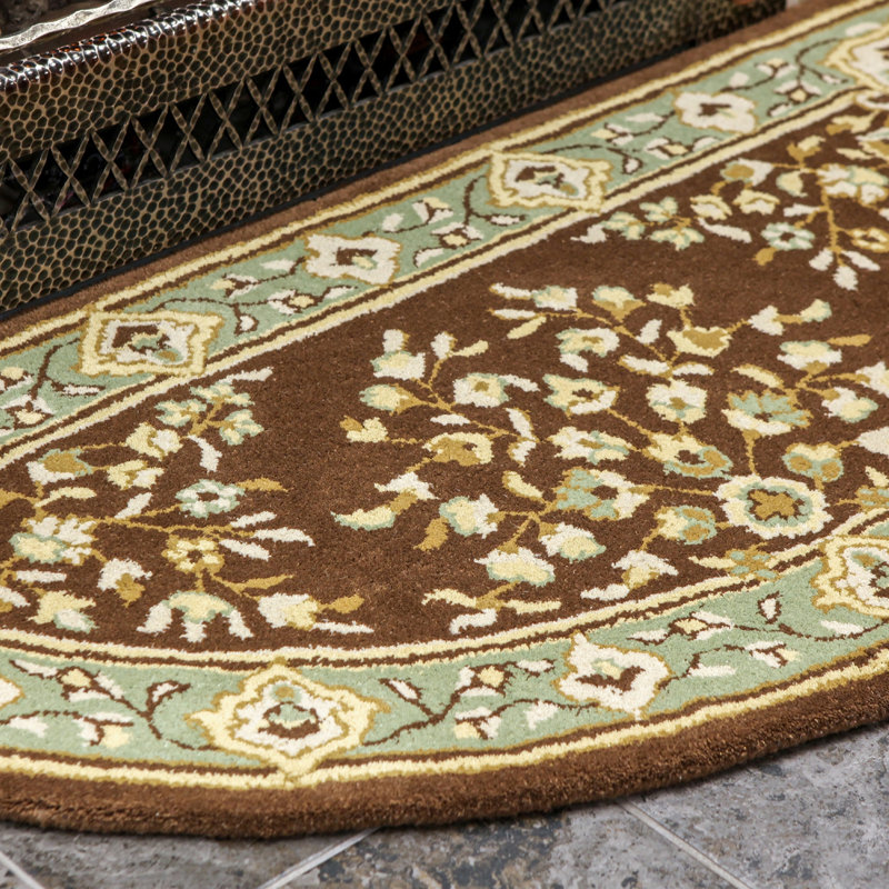 Tapis de surface touffeté à la main en laine de foyer Rupesh, H 26 po x l 56 po x P 0,5 po