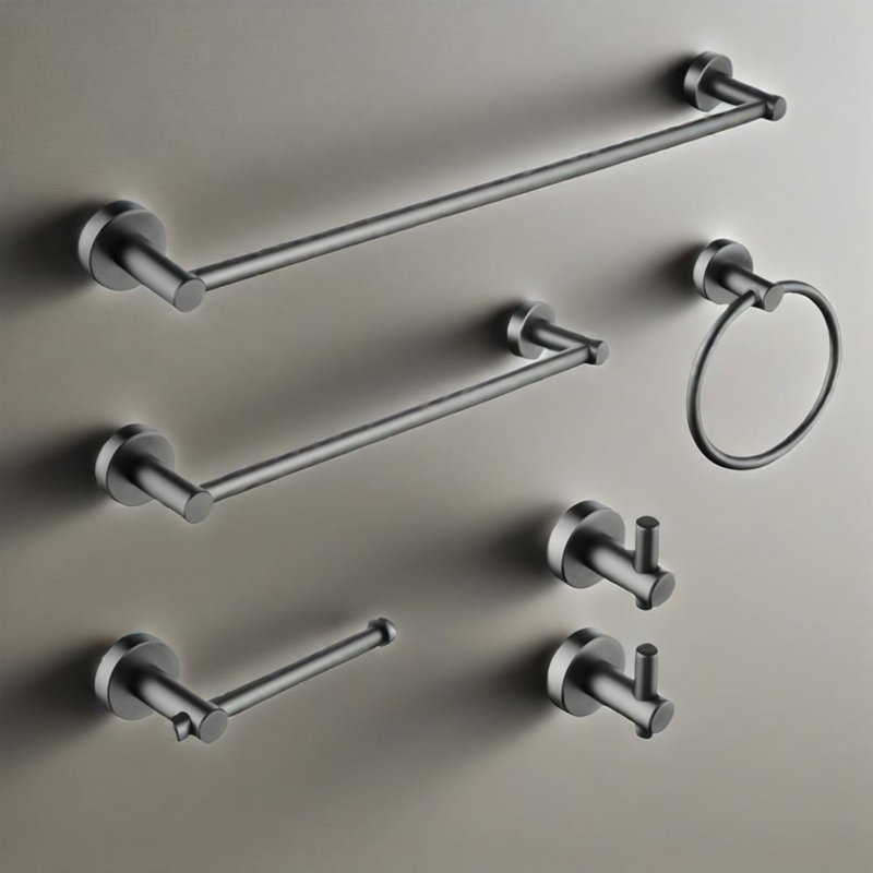 6 Piece Bathroom Towel Rack Set Wall Mount