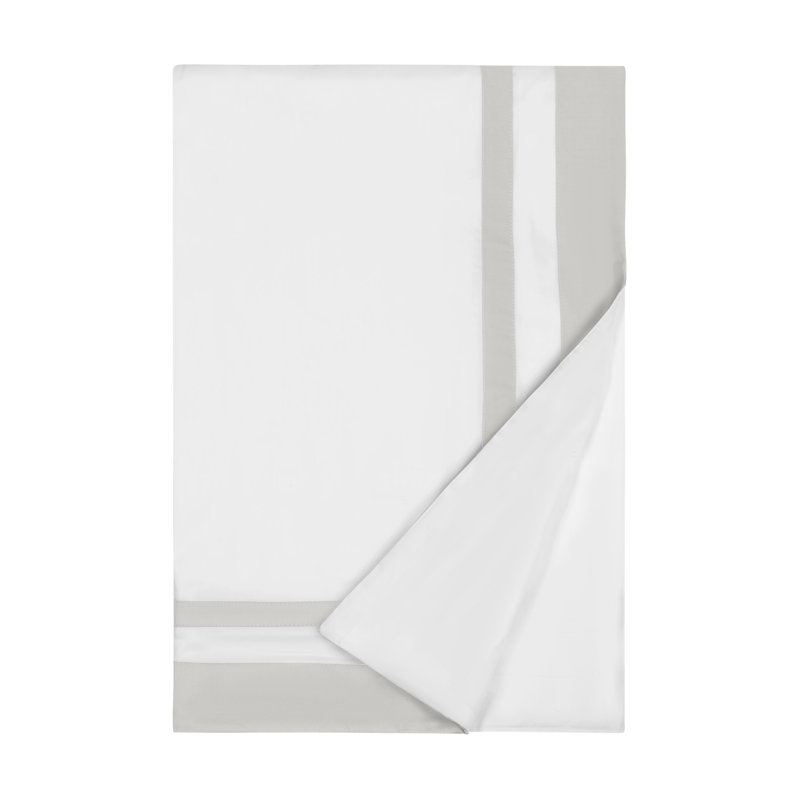 Savoy Duvet Cover, White/Pebble, Twin Duvet Cover