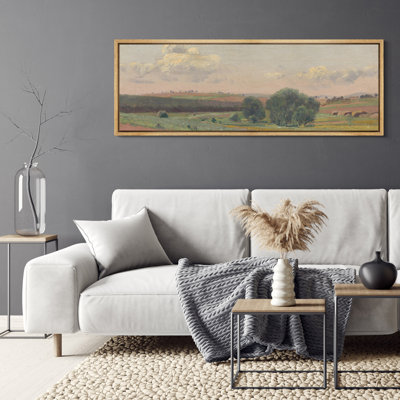 «Spring Country Landscape Relaxing Calm», impression sur toile encadrée surdimensionnée