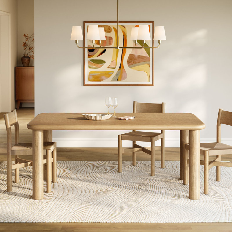 Table de salle à manger rectangulaire en chêne vieilli 72 po Alvia, Weathered Oak