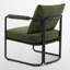 Chaise d'appoint rembourrée Mid-Century moderne avec coussin ultra épais et structure en métal industriel-1839451540