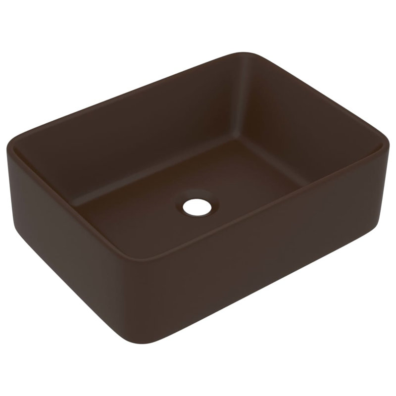 Metro Lane Kratz 300mm L x 410mm W Ceramic Rectangular Sink, Dark Brown