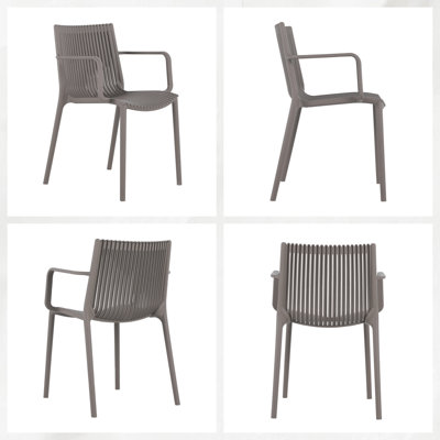All-Weather Stackable Chairs 4-Pack – Polypropylene Lounge Chairs for Poolside, Patio, Restaurant & Indoor