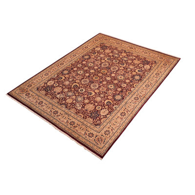 Tapis en laine aubergine / brun clair Parez