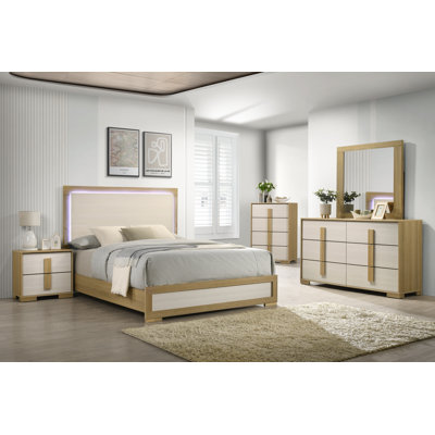 Hodnett Mid-Century Modern Bedroom Set With Led Headboard by Latitude Run