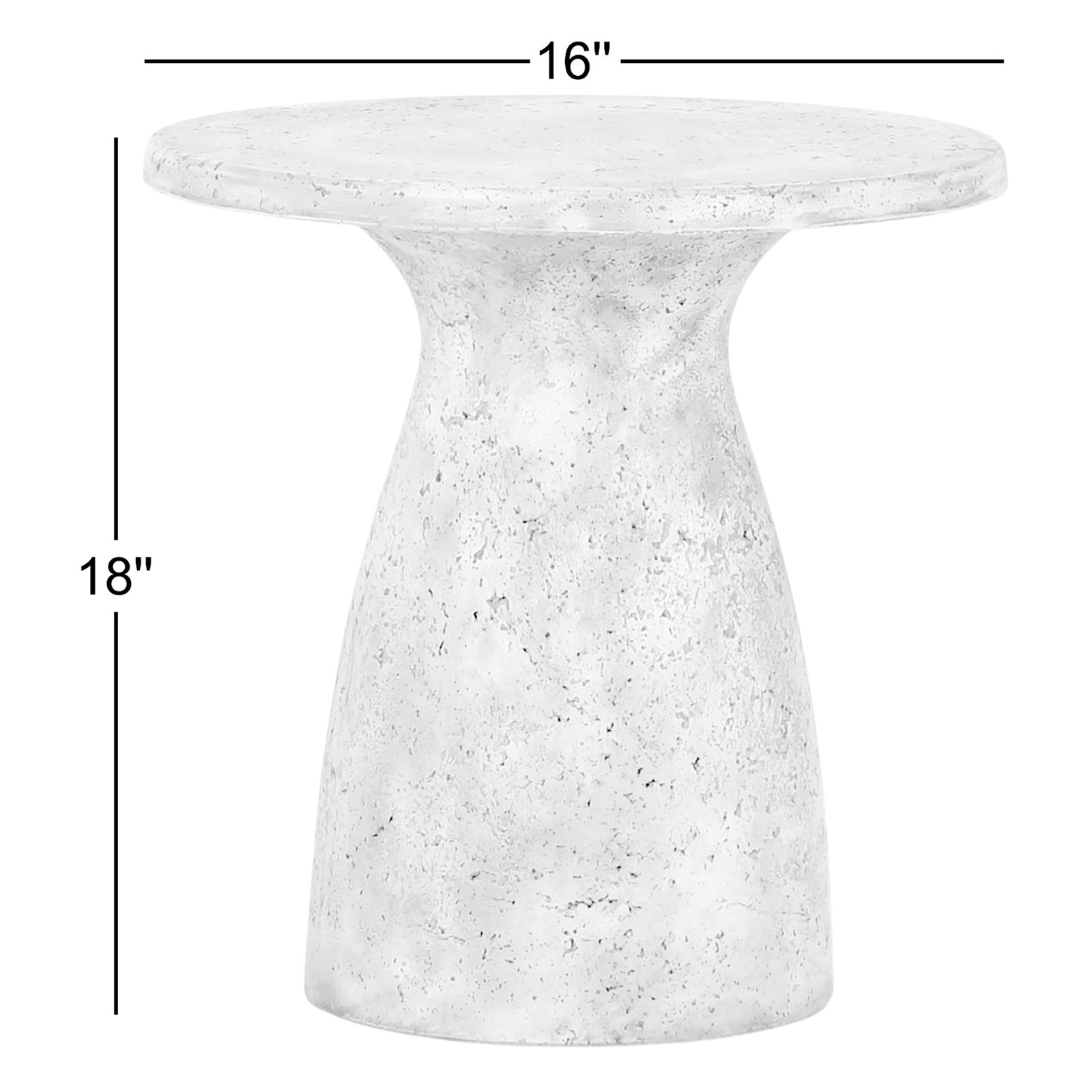 Adainville 16'' Stone Outdoor Table, Light Gray
