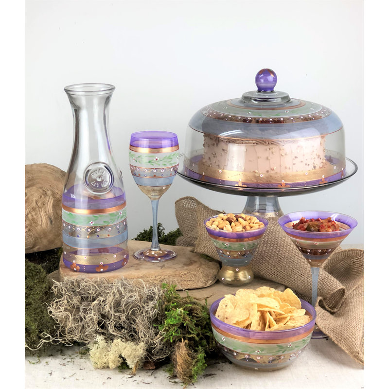 Carafe en verre Mosaic Garland, Mauve