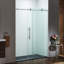 Porte de douche coulissante simple sans cadre coulissant 57,5-60 "x H 76" | Conception antidérapante à fermeture en douceur | Verre trempé de 3/8 po | Acier inoxydable de qualité supérieure-100085912