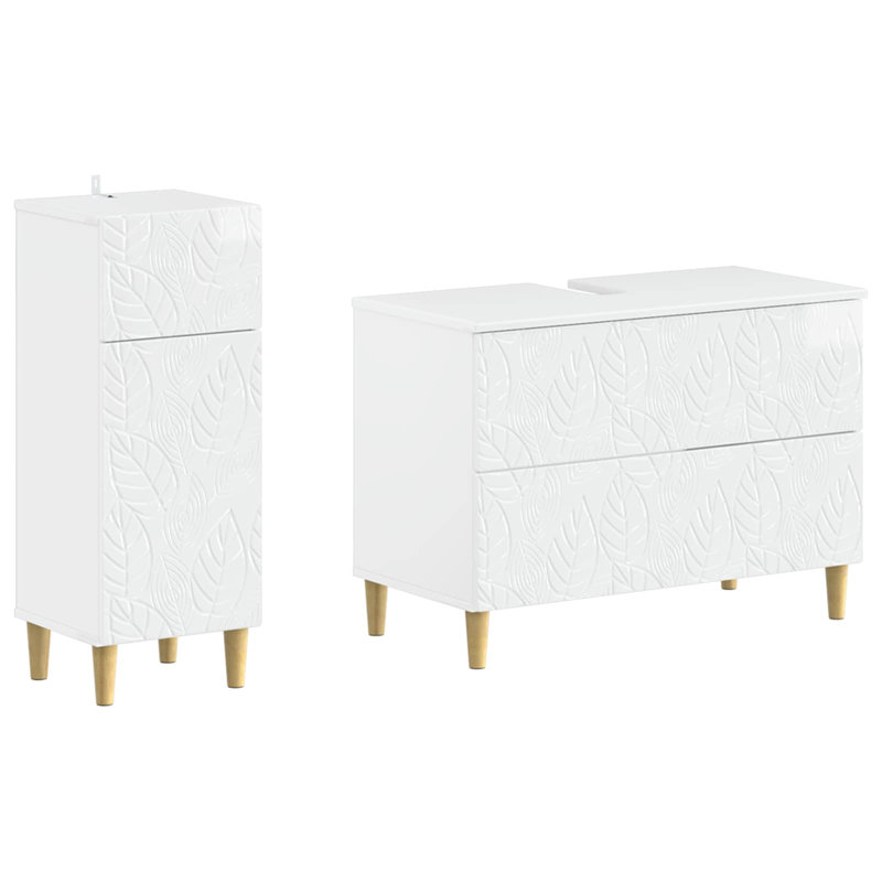 Bathroom Storage Furniture Set, High Gloss White