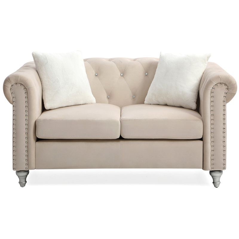 Causeuse élégante beige avec touche moderne, Beige