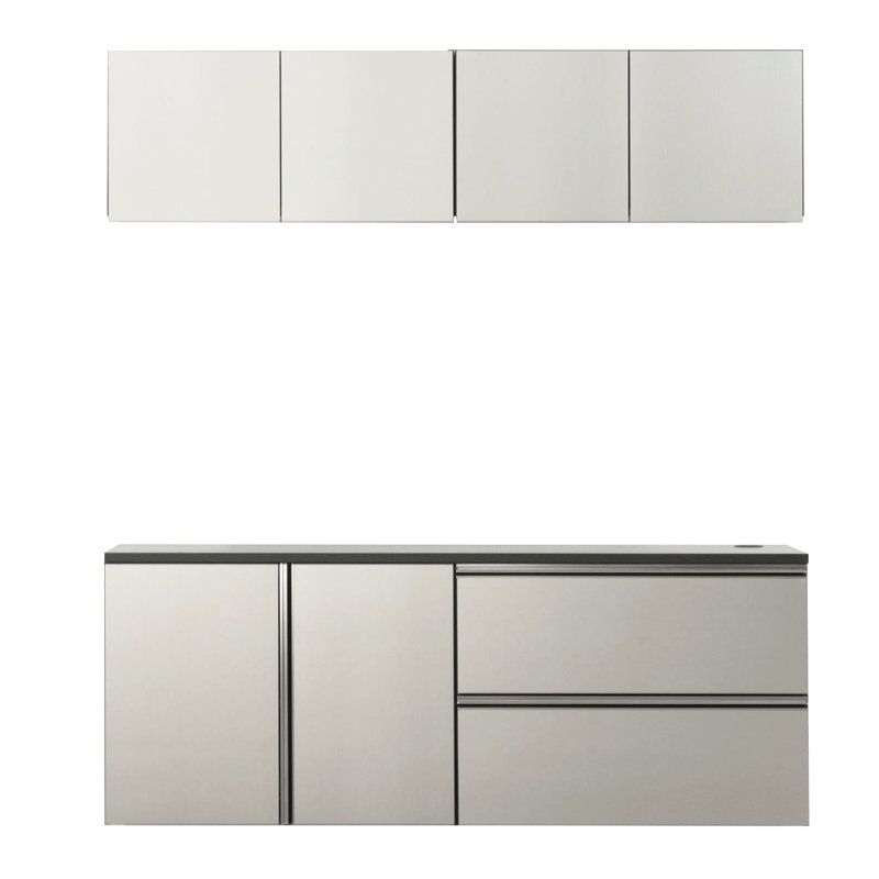 Armoire de garage l 64 po x H 72 po x P 20 po - fixation murale, eau, tiroirs profonds, construction Series 64 po 72 20 po, montée, rangement supplémentaire, chaleur et finition