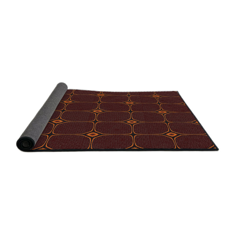 Tapis décoratif brun à motif géométrique Sallee, Rond 7 pi
