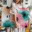 Toile «Composition florale éclatante» avec art mural rose pâle et pêche et pétales sarcelle riches entrelacés avec art mural sur toile-1395827666