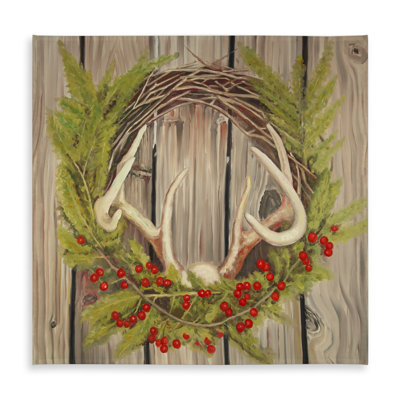 Brown Rustic Tablecloth - Christmas Wreath with Panache Decor
