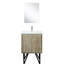 Meuble-lavabo rustique l 24 po x P 20 po, comptoir en marbre de culture, robinet en nickel brossé, miroir de 18 po et design élégant, surface de 24 po, surface de 18 po, 18 po-129908991