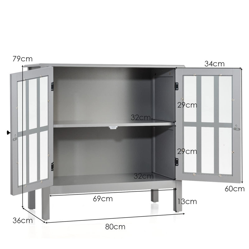 Duenas 80 Cm Wide Sideboard, Grey