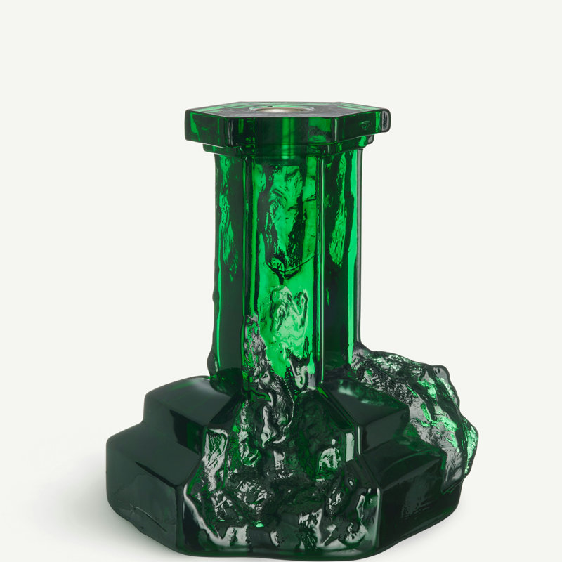 Bougie Rocky Baroque vert émeraude grand