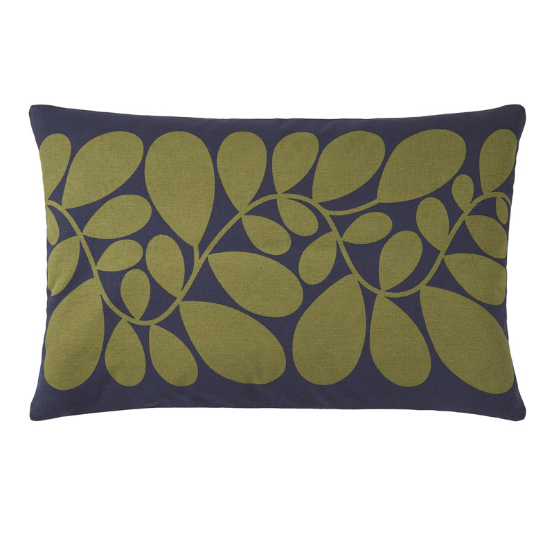 Sycamore Stripe 40X60cm Feather Cushion, White/Dark Blue/Green