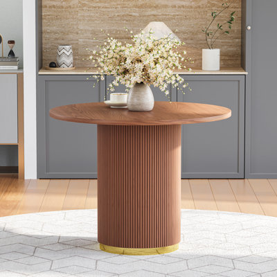 Solid Wood Dining Table Round Pedestal Kitchen Table