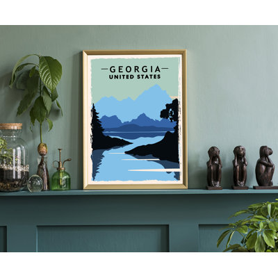Géorgie, style rétro, affiche de voyage, impression rétro non encadrée, art mural maison et bureau