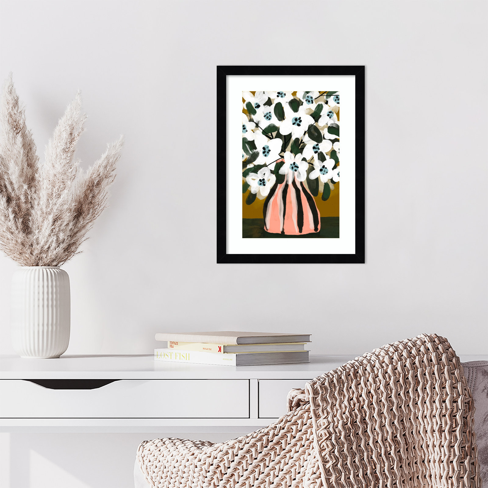 Pastel Flower Impression No 9 by Treechild Wood Framed Wall Art Print, Black, 17" H x 13" W