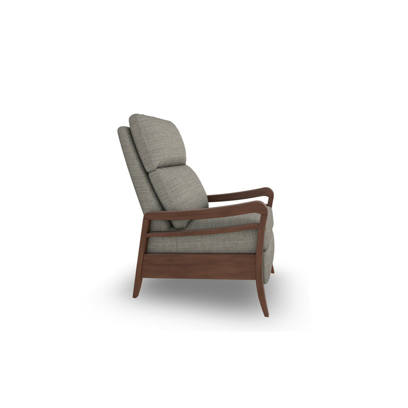 Modern High Leg Recliner, Slate, Dark Walnut