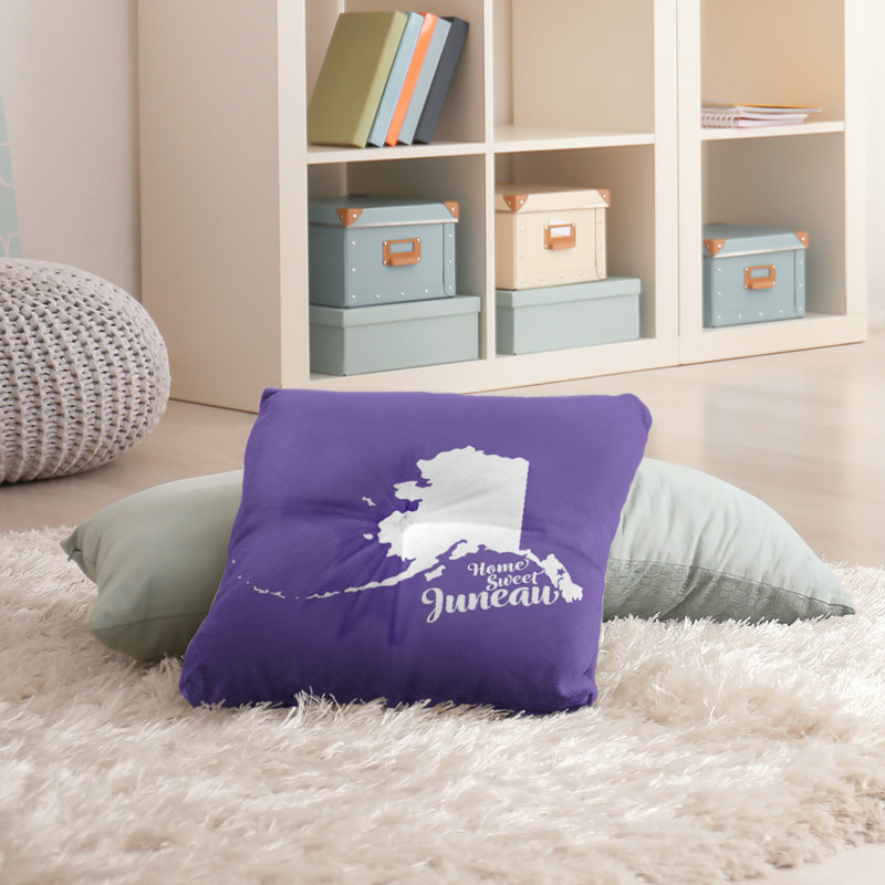 Reversible Throw Pillow, 30" H x 30" W, Juneau/Alaska, Purple