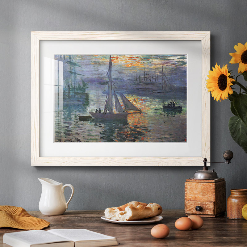 «Sunrise At Sea» par Monet, reproduction d'art sur papier, Blanc, H 18 po x l 26 po x P 1,5 po