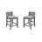 3-Piece Grey Finish Small Space Counter Height Dining Table with Shelves and 2 Chairs