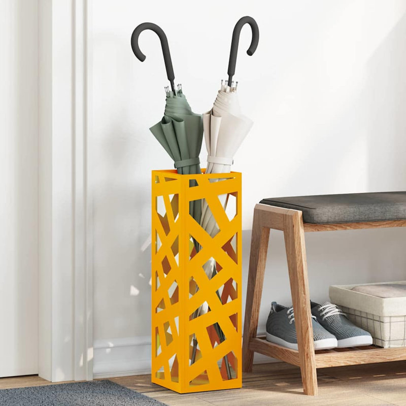 Umbrella Stand 15.5 X 15.5 X 49 Cm Steel, Mustard