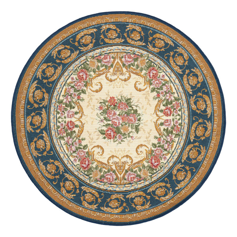 Indoor/Outdoor Traditional Area Rug, Round 3'1"