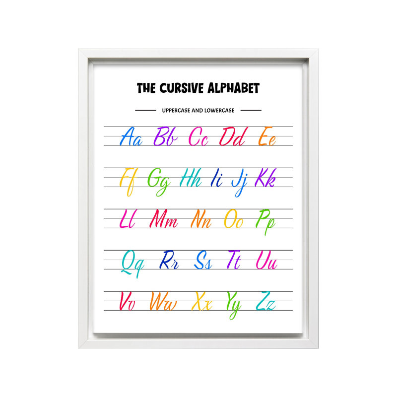 Alphabet cursif, Canvas, White Framed, 08"H x 10"W