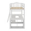 Lit mezzanine simple avec tiroirs, armoire, tablettes et bureau