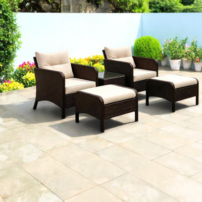 Compact Patio Dining Sets, Steel Rattan Modern Bistro Set For Home