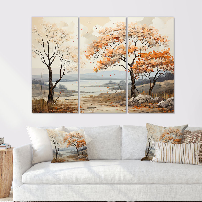 Ensemble de salon mural Mute Tone, Toile tendue, H 40 po x l 60 po x P 1 po