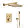 Calder Thermostatic 2 Functions Wall Mounted Shower System in Brushed Gold