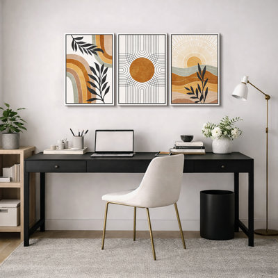 "Mid Western Modern Boho" Western Orange Brown Sun