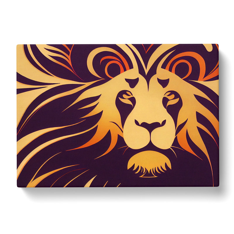 Art Deco Lion Vol.1 - Wrapped Canvas, 35cm H x 50cm W x 3cm D