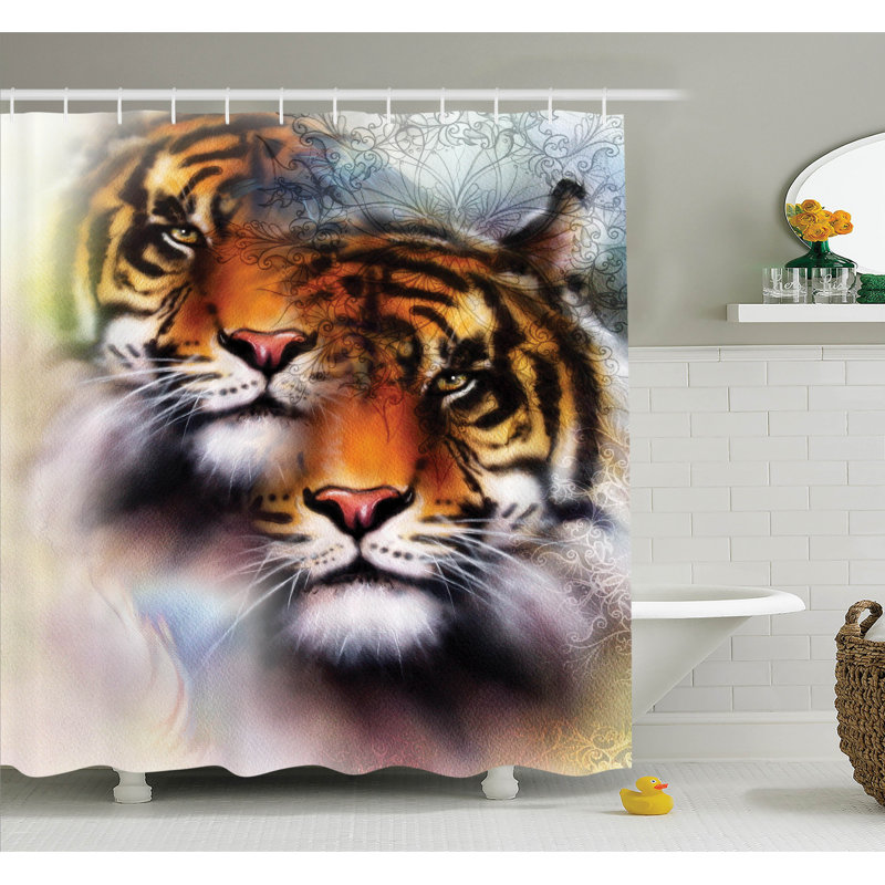 Ensemble de rideau de douche animaux sauvages, H 70 po x l 69 po