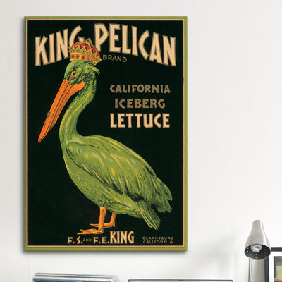 King Pelican Brand California Lettuce Label Vintage Advertisement on Canvas
