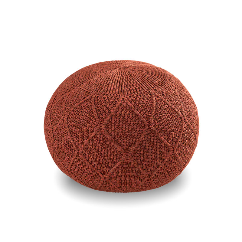 Almanda Upholstered Pouf, Red Polypropylene/Olefin