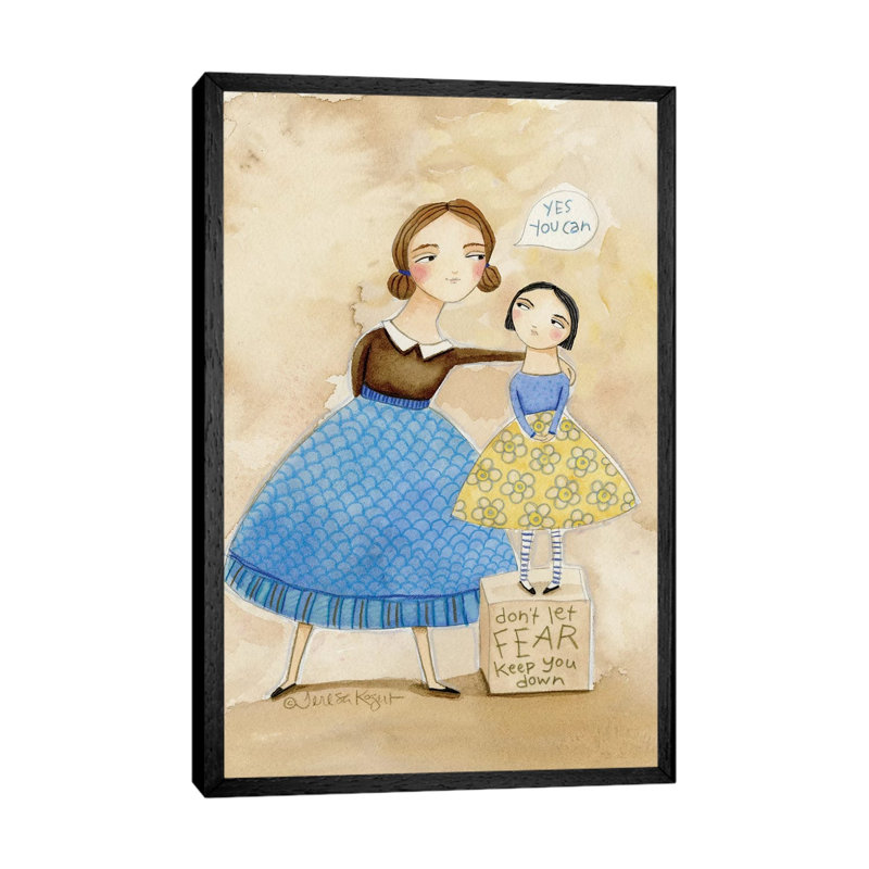 Yes You Can by Teresa Kogut - Painting on Canvas, 66.04cm H x 45.72cm W x 3.81cm D, Black Floater Framed